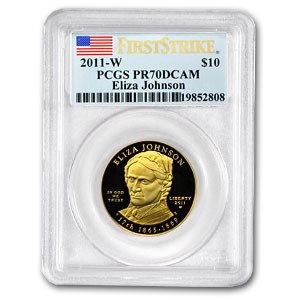 2011-W 1/2 oz Proof Gold Eliza Johnson PR-70 PCGS (FS)