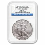 2011-W Burnished Silver Eagle MS-70 NGC (ER, 25th Anniv)