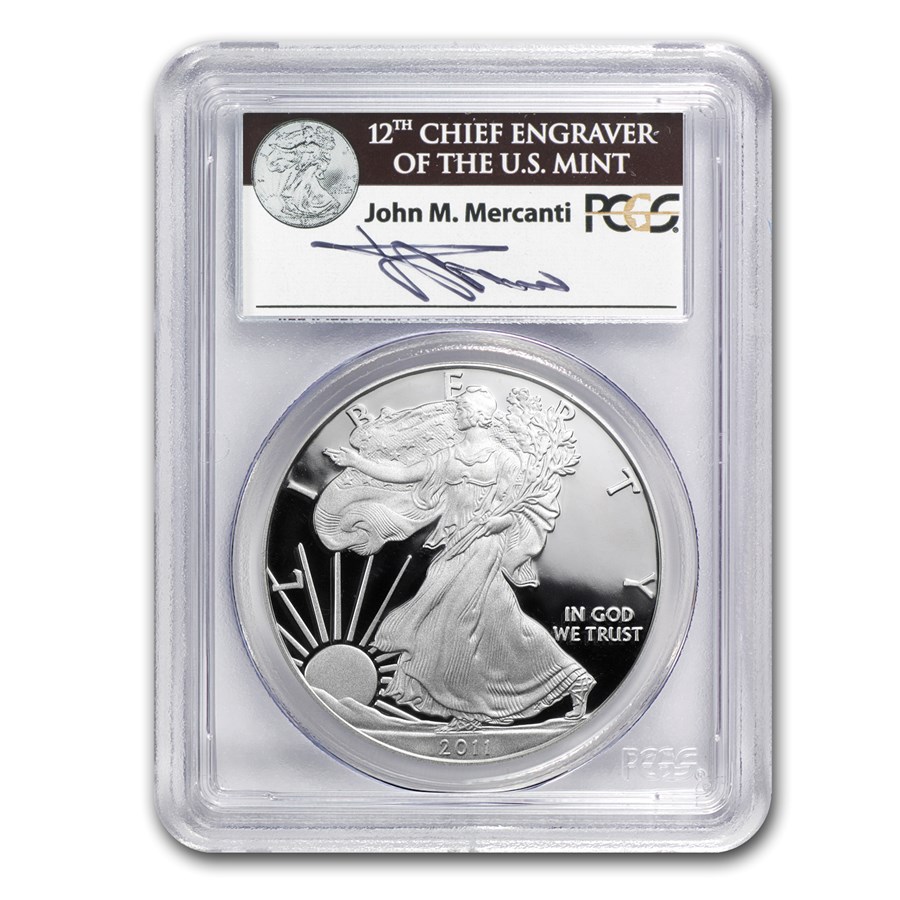 2011-W Proof Silver Eagle PR-70 PCGS (FS, 25th Anniv, Mercanti)