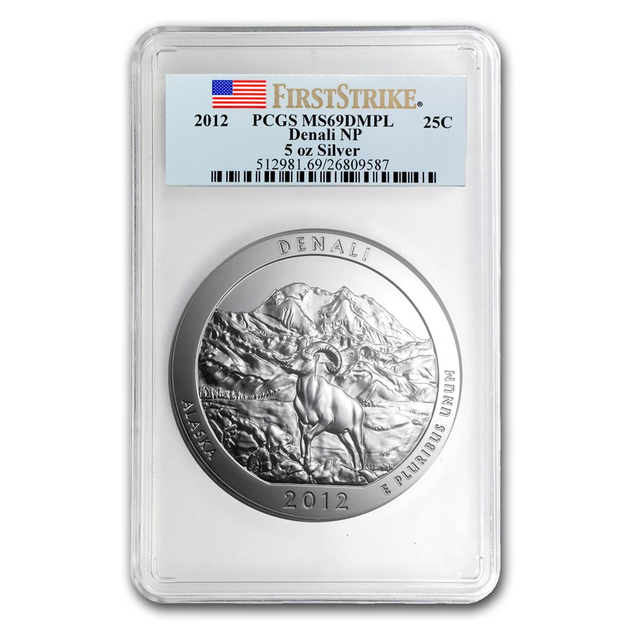 2012 5 oz Silver ATB Denali MS-69 DMPL PCGS (FirstStrike®)