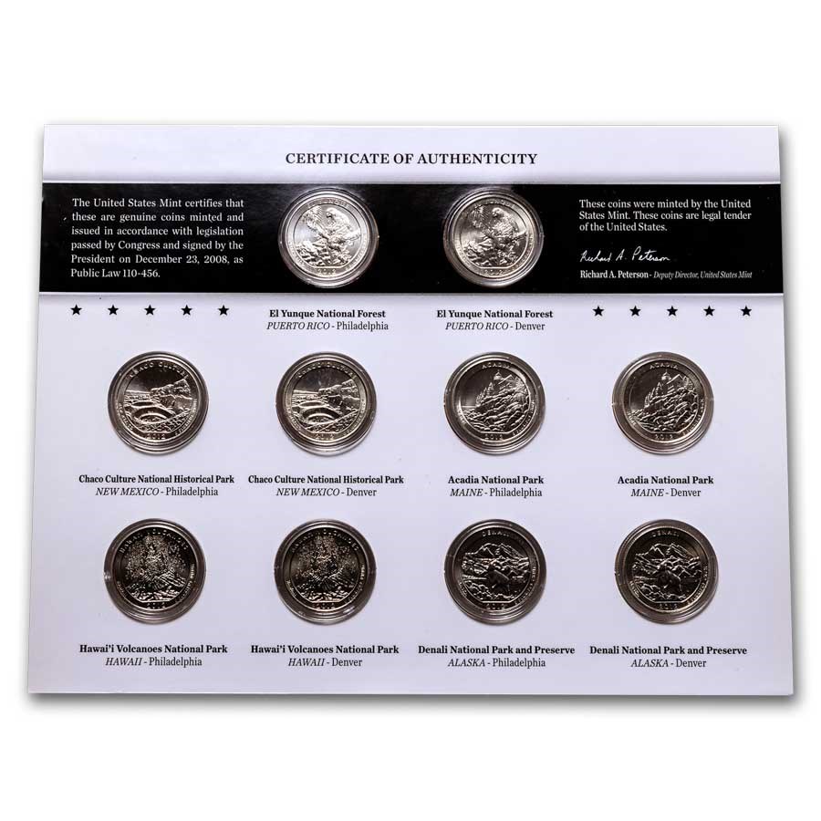 2012 America the Beautiful Quarters Uncirculated Set (US Mint)