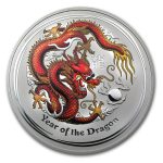 2012 Australia 1 kilo Silver Year of the Dragon BU (Colorized)