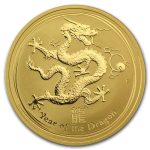 2012 Australia 1 oz Gold Lunar Dragon BU (Series II)