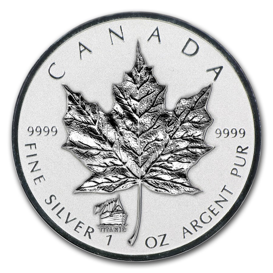 2012 Canada 1 oz Silver Maple Leaf Titanic Privy