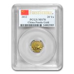 2012 China 1/20 oz Gold Panda MS-70 PCGS (FirstStrike®)