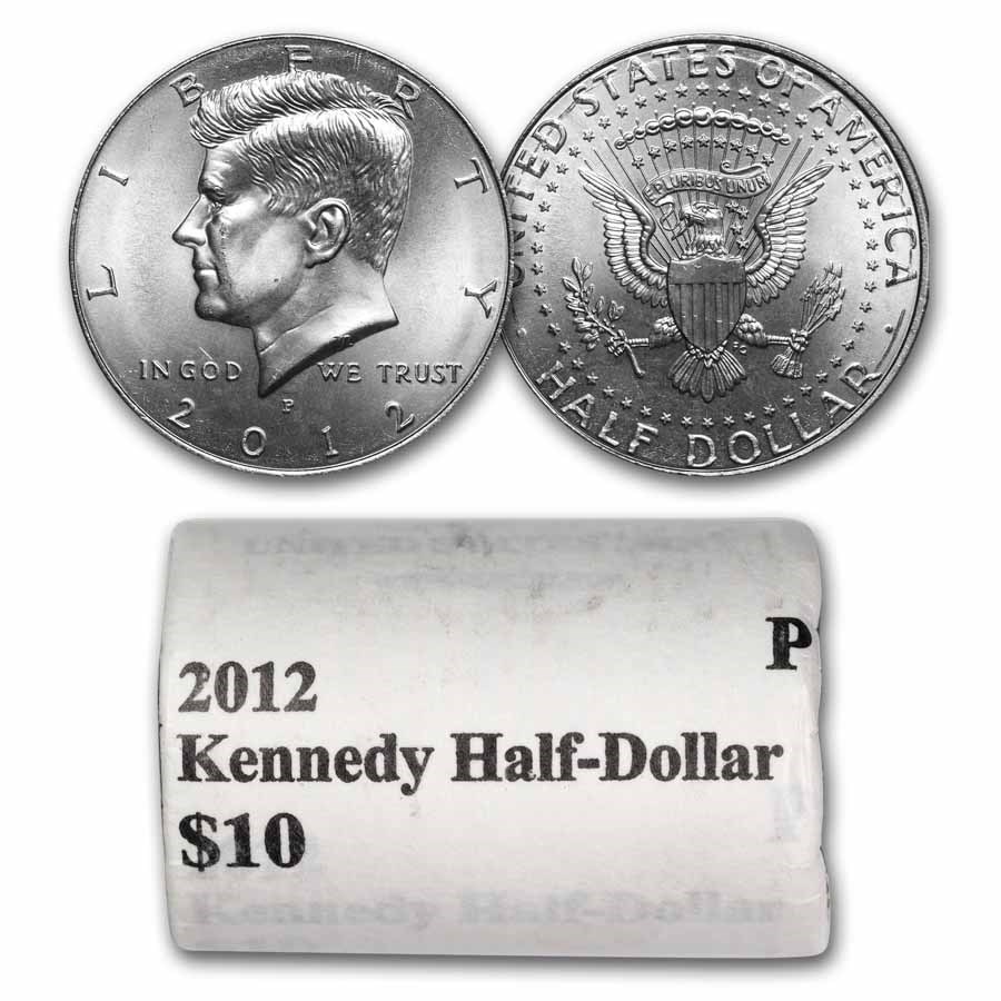2012-P Kennedy Half Dollar 20-Coin Roll BU (Mint Wrapped)