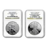 2012-S 2-Coin Proof Silver Eagle Set PF-70 NGC (75th Anniv)