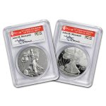 2012-S 2-Coin Silver Eagle Set PR-70 PCGS (FS, John Mercanti)