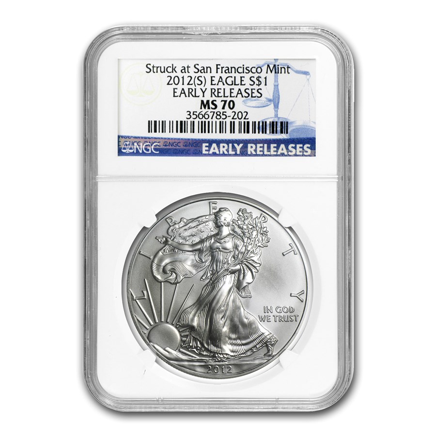 2012 (S) American Silver Eagle MS-70 NGC (Early Releases)
