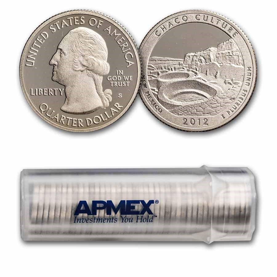 2012-S ATB Quarter Chaco Culture Historical 40-Coin Roll Proof