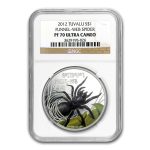 2012 Tuvalu 1 oz Silver Colorized Funnel Web Spider PF-70 UC NGC