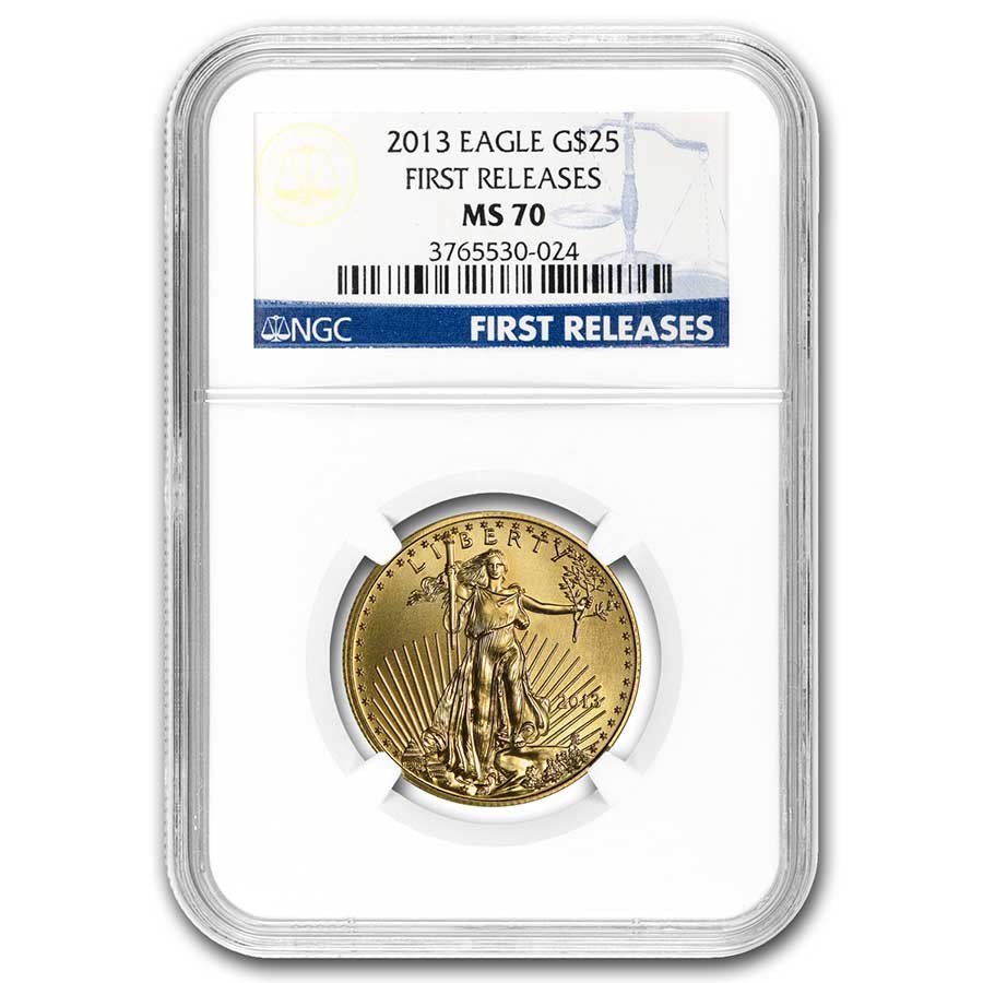 2013 1/2 oz American Gold Eagle MS-70 NGC (First Releases)