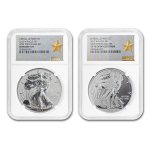 2013 2-Coin Silver Eagle Set SP/PF-70 NGC (West Point)