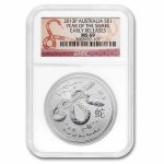 2013 Australia 1 oz Silver Year of the Snake MS-69 NGC (ER)