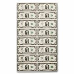 2013 (C-Philadelphia) $2 FRN CU (Fr#1940-C) 16 Note Uncut sheet