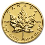 2013 Canada 1/20 oz Gold Maple Leaf BU