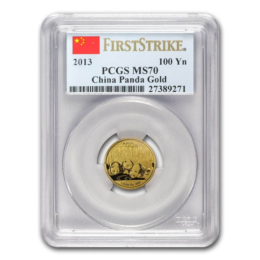 2013 China 1/4 oz Gold Panda MS-70 PCGS (FirstStrike®)