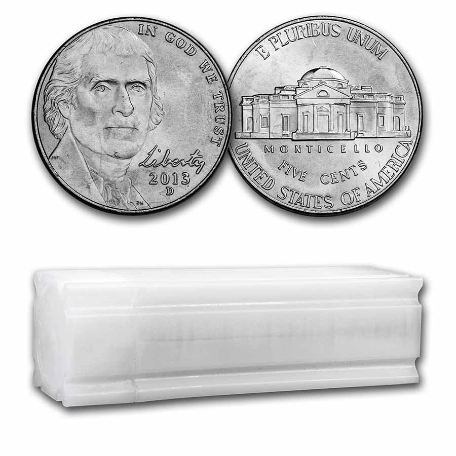 2013-D Jefferson Nickel 40-Coin Roll BU