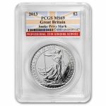2013 Great Britain 1 oz Silver Britannia (Snake Privy) MS-69 PCGS