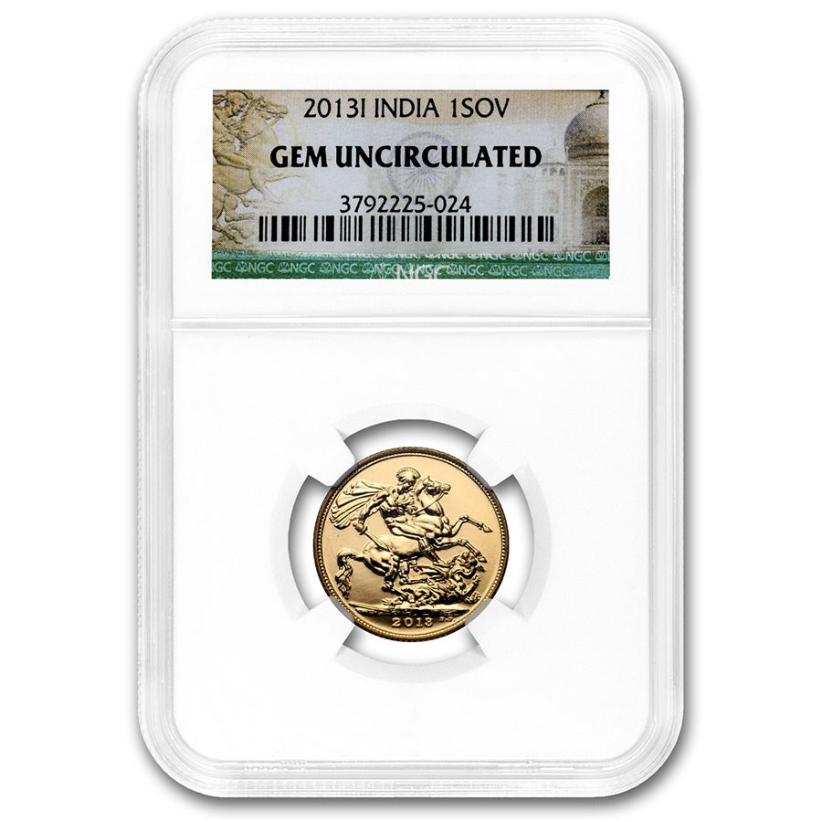 2013-I India Gold Sovereign Gem Uncirculated NGC
