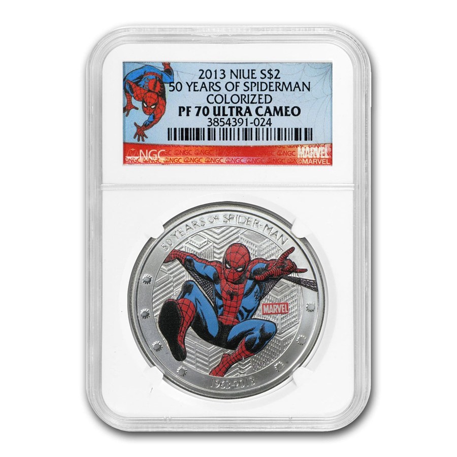 2013 Niue 1 oz Silver 50 Years of Spider-Man PF-70 NGC