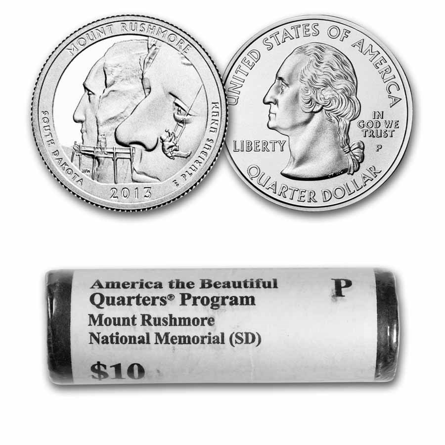 2013-P ATB Quarter Mount Rushmore Memorial 40-Coin Roll BU