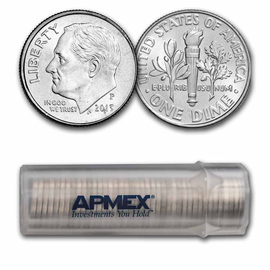 2013-P Roosevelt Dime 50-Coin Roll BU