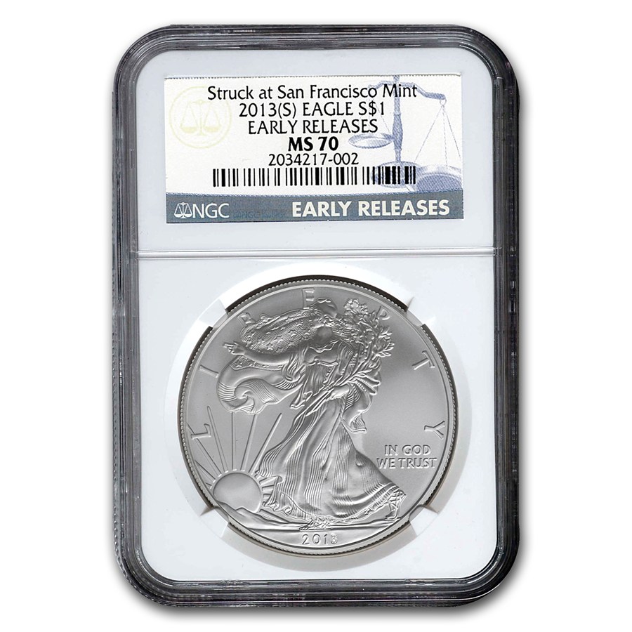 2013 (S) American Silver Eagle MS-70 NGC (Early Releases)