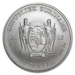 2013 Suriname 1 oz Silver $10 BU