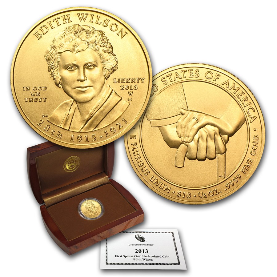 2013-W 1/2 oz Gold Edith Wilson BU (w/Box & COA)