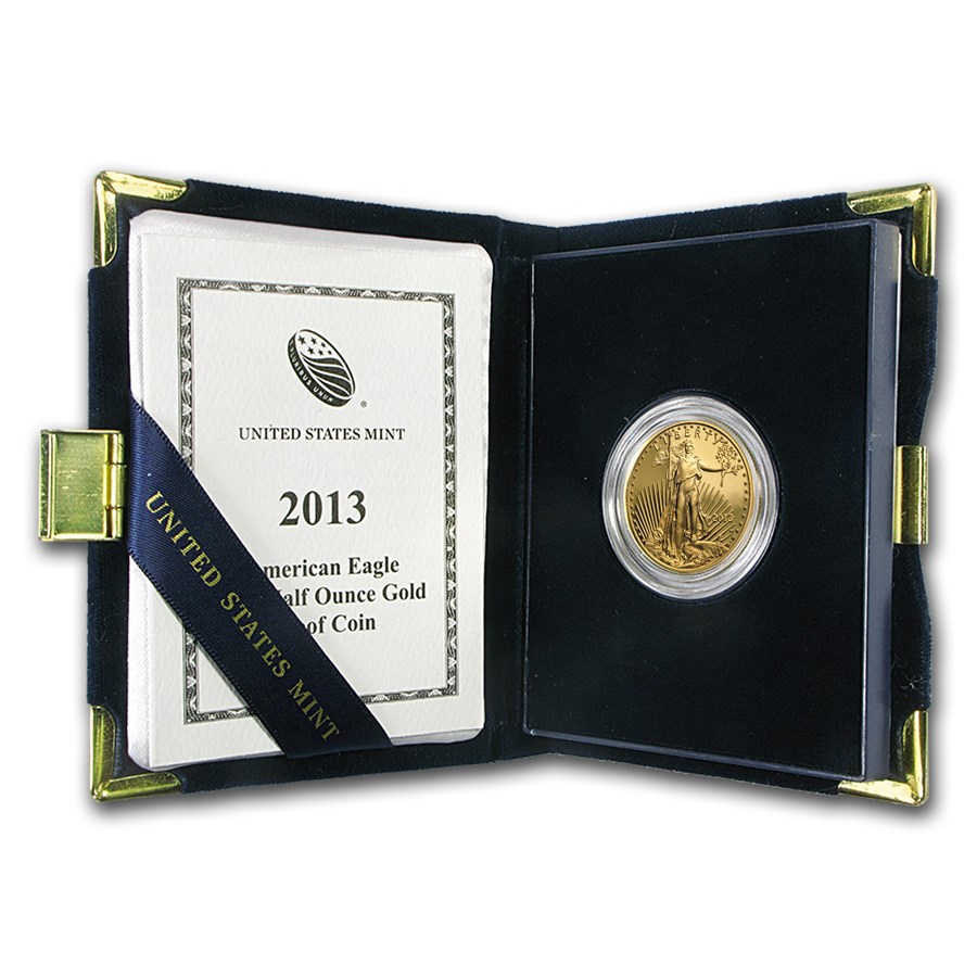 2013-W 1/2 oz Proof American Gold Eagle (w/Box & COA)
