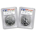 2013-W 2-Coin Silver Eagle Set MS/PF-70 PCGS (Edmund Moy)