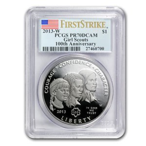 2013-W Girl Scouts $1 Silver Commem PR-70 PCGS (FS)