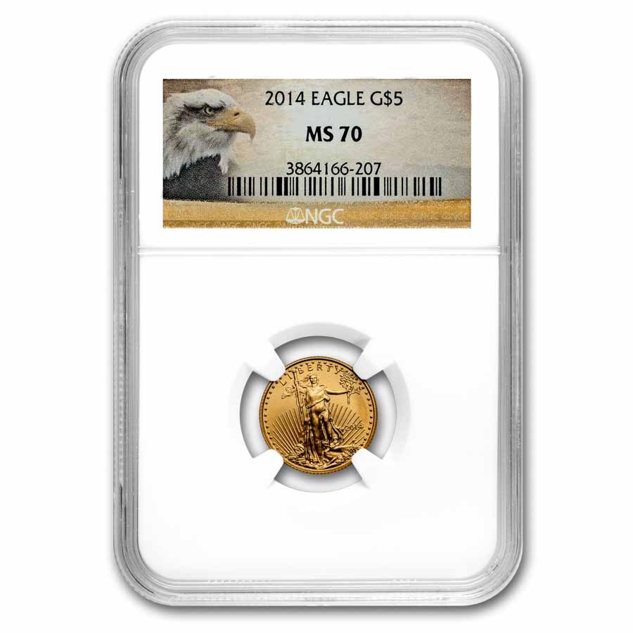 2014 1/10 oz American Gold Eagle MS-70 NGC
