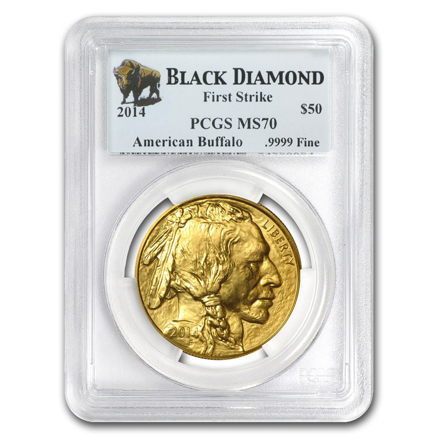 2014 1 oz Gold Buffalo MS-70 PCGS (FS, Black Diamond)