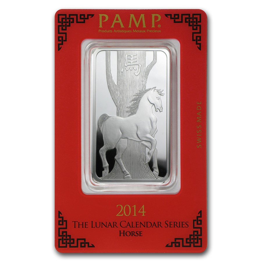 2014 1 oz Silver Bar - PAMP Suisse (Year of the Horse)