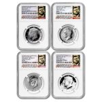 2014 4-Coin 50th Anniv Kennedy 1/2 Dollar Set SP/PF-69 NGC