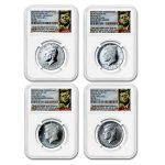 2014 4-Coin 50th Anniv Kennedy 1/2 Dollar Set SP/PF-70 NGC (ER)