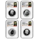 2014 4-Coin 50th Anniv Kennedy 1/2 Dollar Set SP/PF-70 NGC