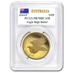 2014 AUS 2 oz Gold Wedge Tailed Eagle PR-70 PCGS (HR, Mercanti)