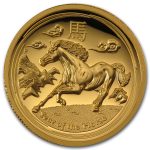 2014 Australia 1 oz Gold Lunar Horse Prf (SII, UHR, Box & COA)
