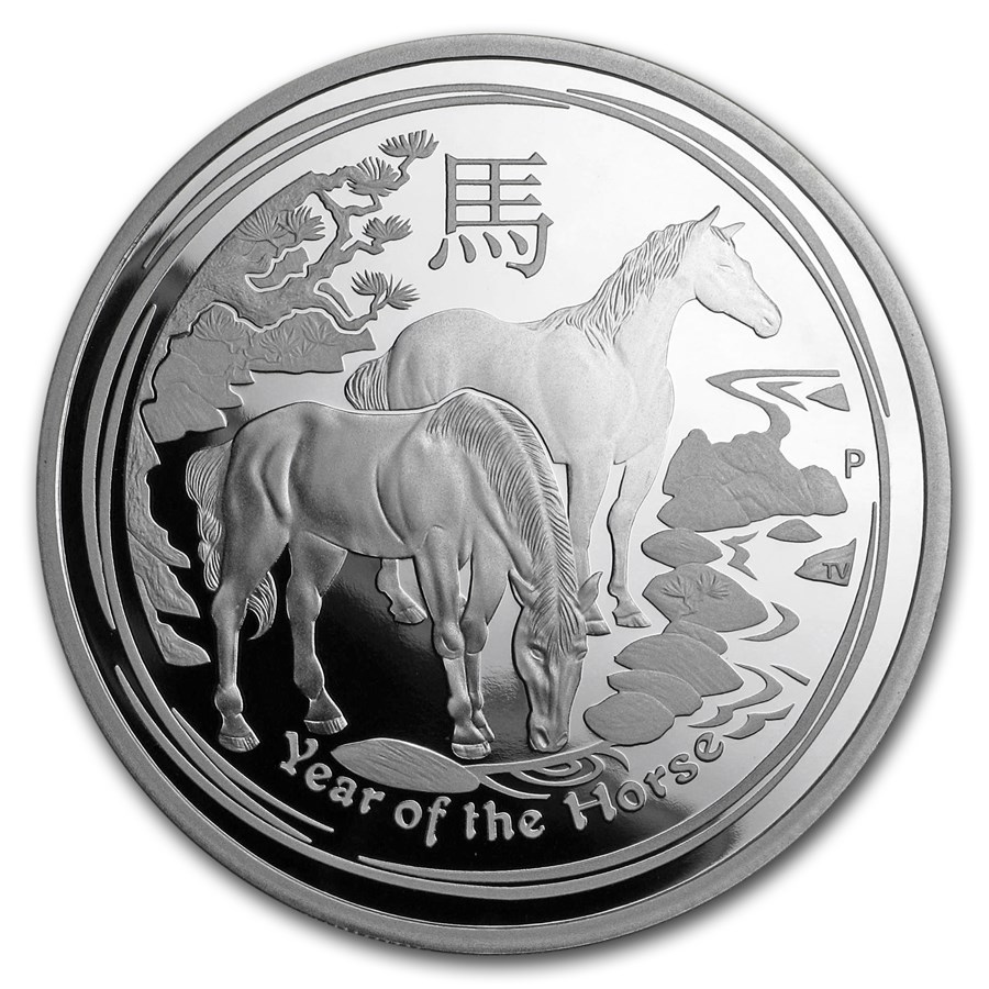 2014 Australia 2 oz Silver Lunar Horse Proof (SII)