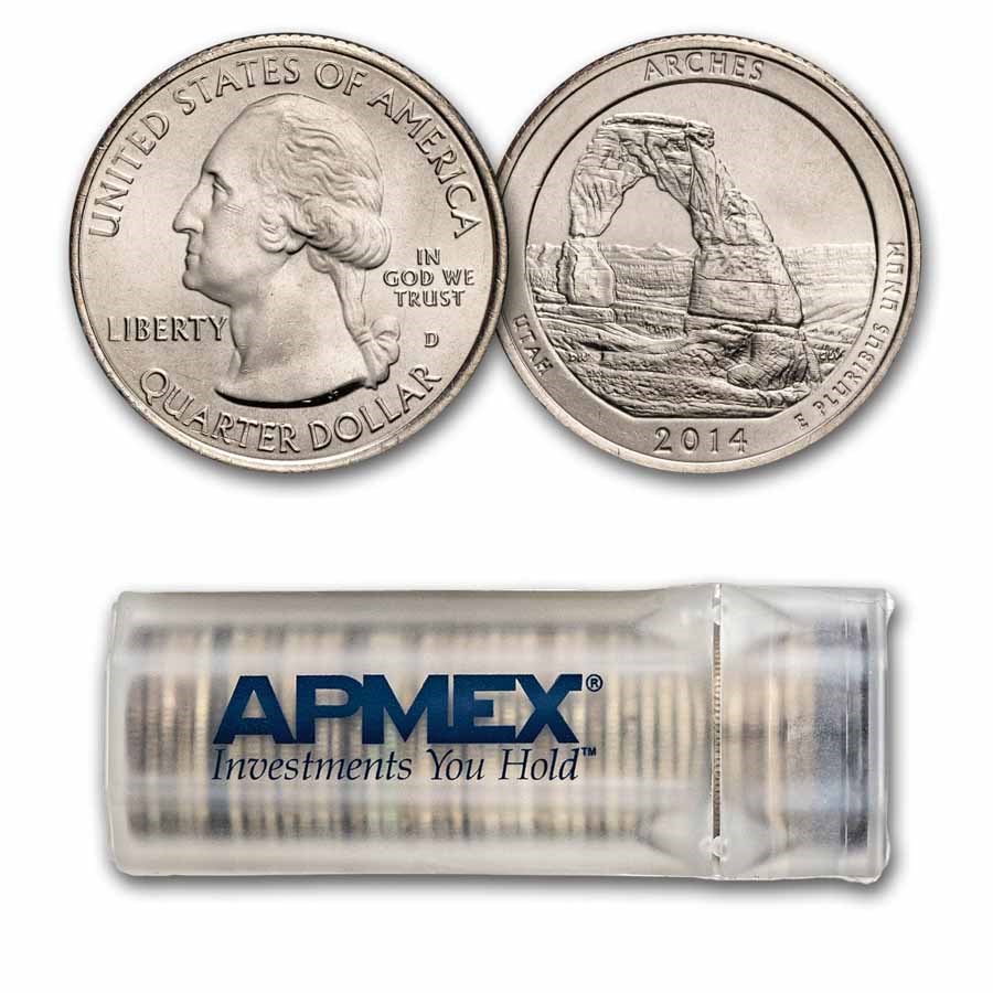 2014-D ATB Quarter Arches National Park 40-Coin Roll BU