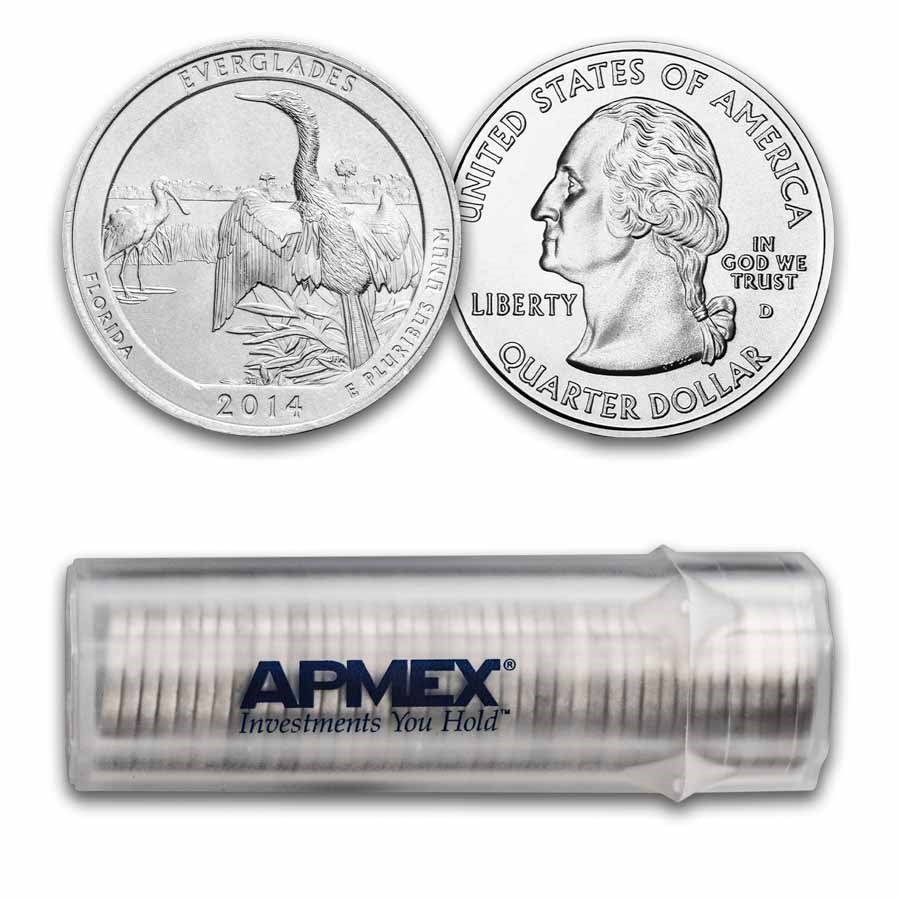 2014-D ATB Quarter Everglades National Park 40-Coin Roll BU