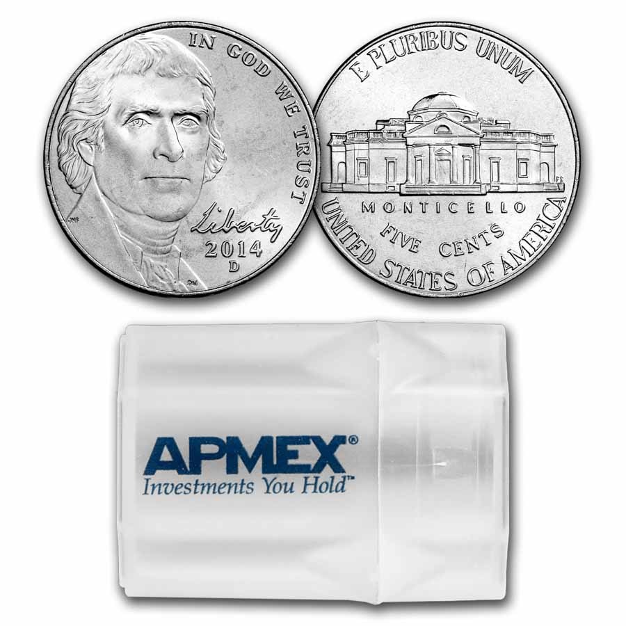 2014-D Jefferson Nickel 40-Coin Roll BU