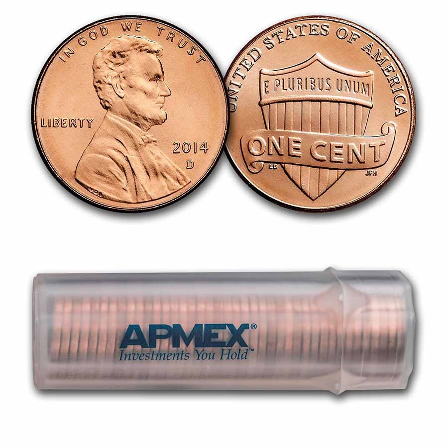2014-D Lincoln Cent 50-Coin Roll BU