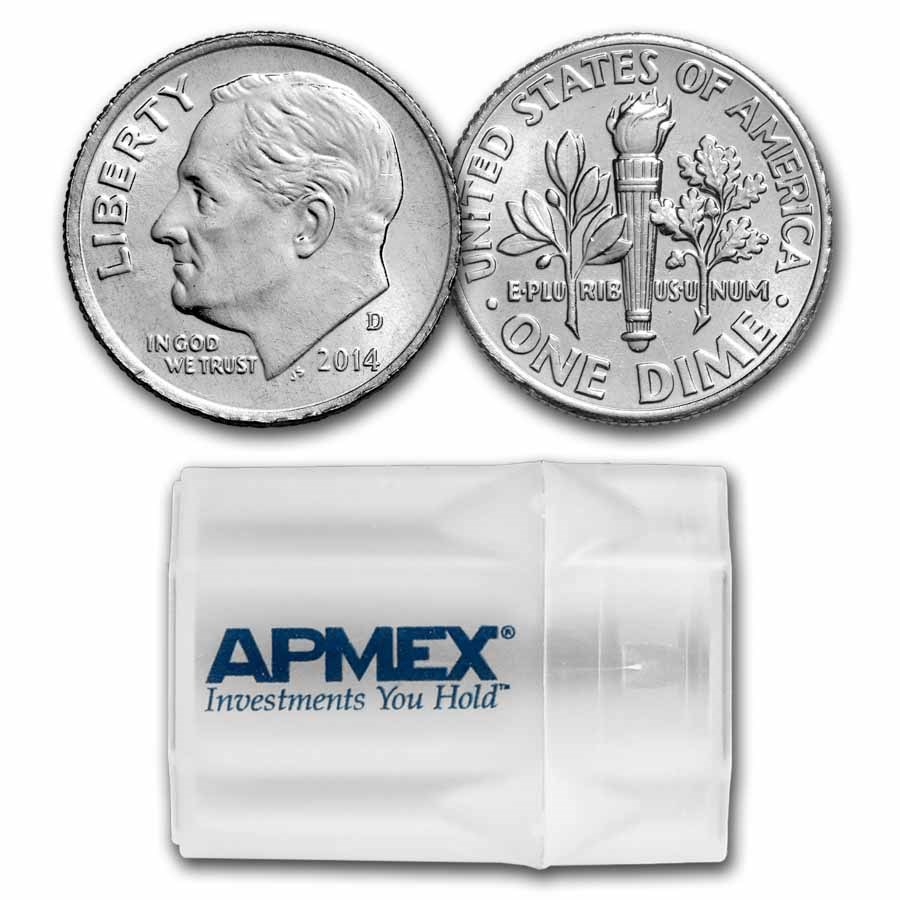2014-D Roosevelt Dime 50-Coin Roll BU