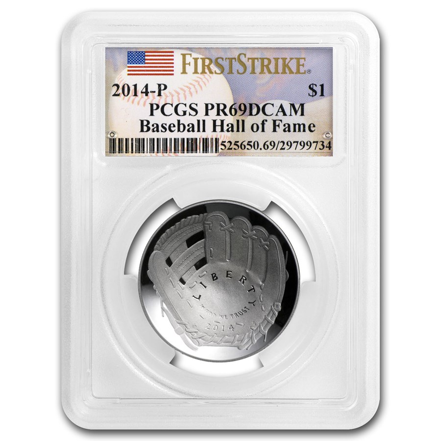 2014-P Baseball HOF $1 Silver Commem PR-69 PCGS (FS)