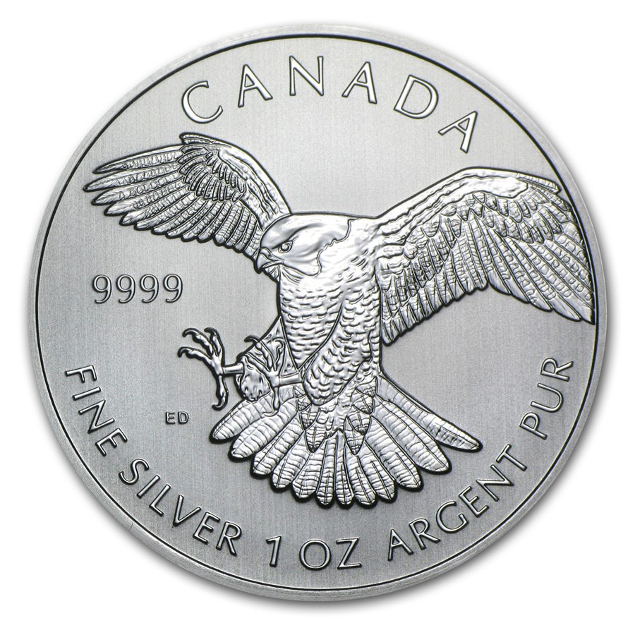 2014 RCM 1 oz Silver Birds of Prey Series Peregrine Falcon