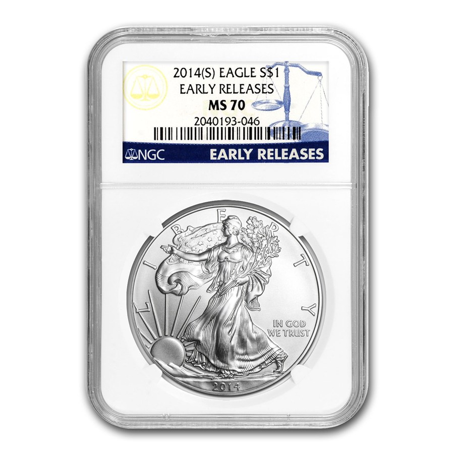 2014 (S) American Silver Eagle MS-70 NGC (Early Releases)